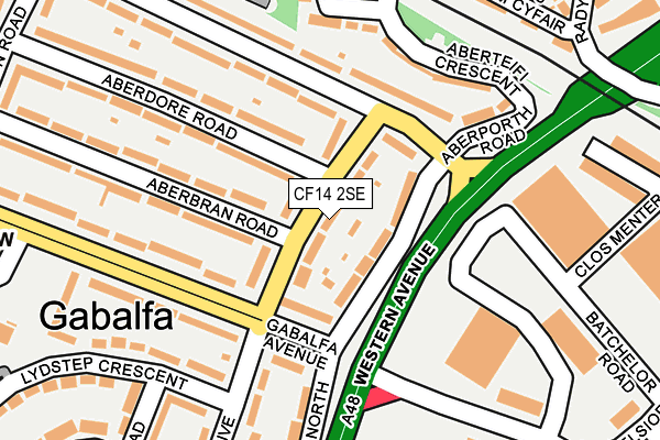 CF14 2SE map - OS OpenMap – Local (Ordnance Survey)