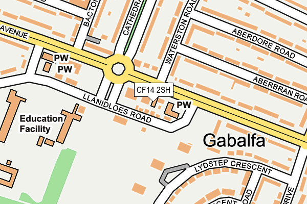 CF14 2SH map - OS OpenMap – Local (Ordnance Survey)