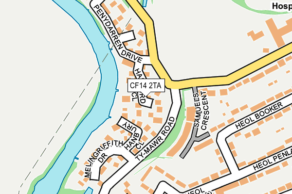 CF14 2TA map - OS OpenMap – Local (Ordnance Survey)