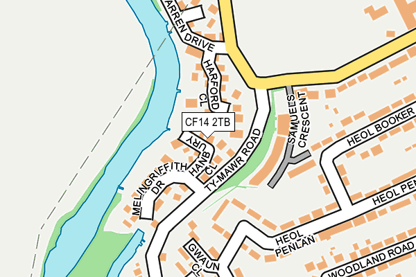 CF14 2TB map - OS OpenMap – Local (Ordnance Survey)