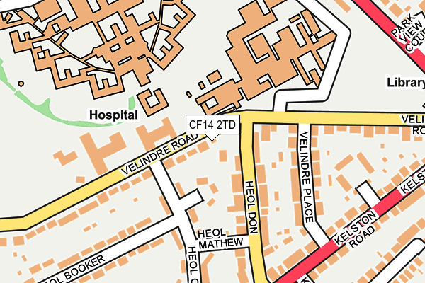 CF14 2TD map - OS OpenMap – Local (Ordnance Survey)