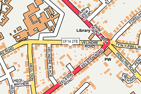 CF14 2TE map - OS OpenMap – Local (Ordnance Survey)