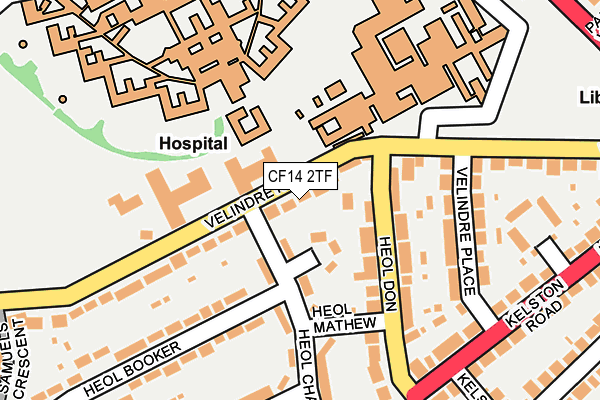 CF14 2TF map - OS OpenMap – Local (Ordnance Survey)