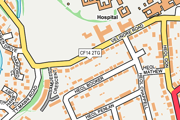 CF14 2TG map - OS OpenMap – Local (Ordnance Survey)