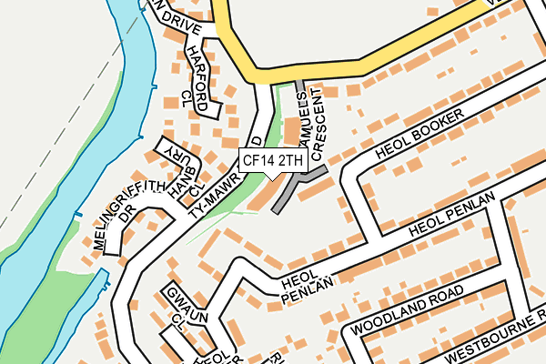 CF14 2TH map - OS OpenMap – Local (Ordnance Survey)