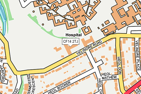 CF14 2TJ map - OS OpenMap – Local (Ordnance Survey)