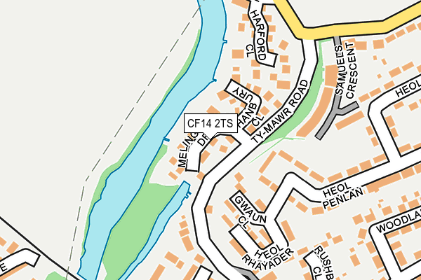 CF14 2TS map - OS OpenMap – Local (Ordnance Survey)