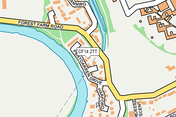 CF14 2TT map - OS OpenMap – Local (Ordnance Survey)