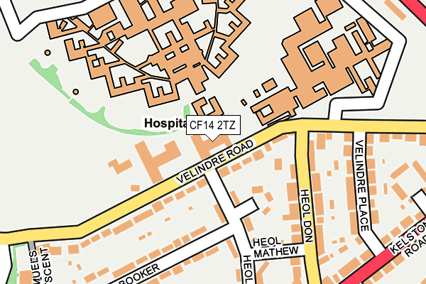 CF14 2TZ map - OS OpenMap – Local (Ordnance Survey)