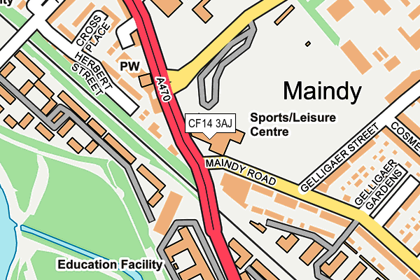 CF14 3AJ map - OS OpenMap – Local (Ordnance Survey)