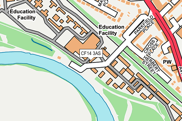 CF14 3AS map - OS OpenMap – Local (Ordnance Survey)