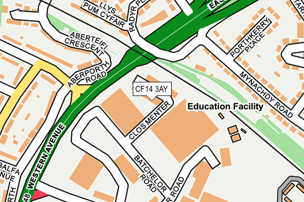 CF14 3AY map - OS OpenMap – Local (Ordnance Survey)