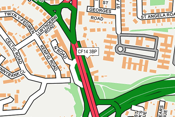 CF14 3BP map - OS OpenMap – Local (Ordnance Survey)