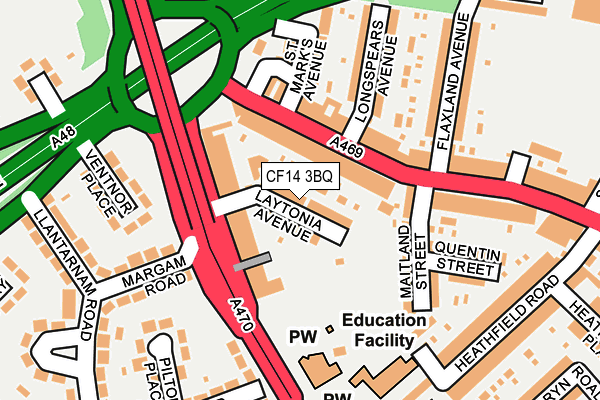 CF14 3BQ map - OS OpenMap – Local (Ordnance Survey)