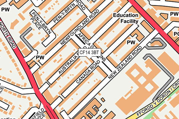 CF14 3BT map - OS OpenMap – Local (Ordnance Survey)