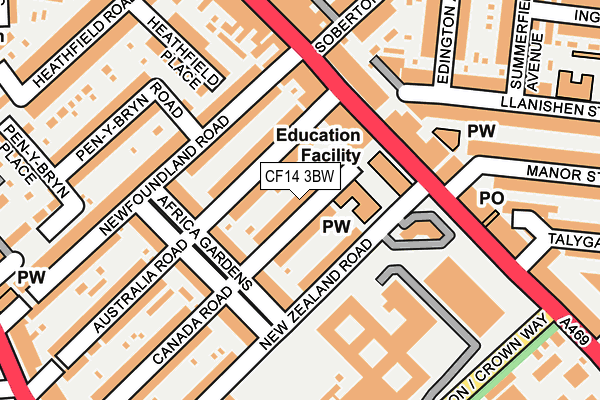 CF14 3BW map - OS OpenMap – Local (Ordnance Survey)