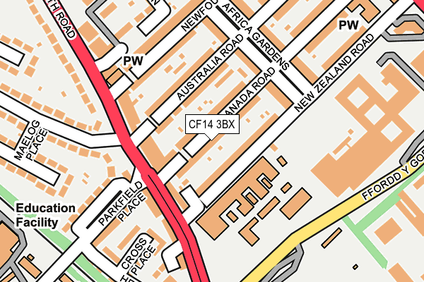 CF14 3BX map - OS OpenMap – Local (Ordnance Survey)