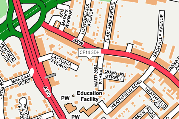 CF14 3DH map - OS OpenMap – Local (Ordnance Survey)