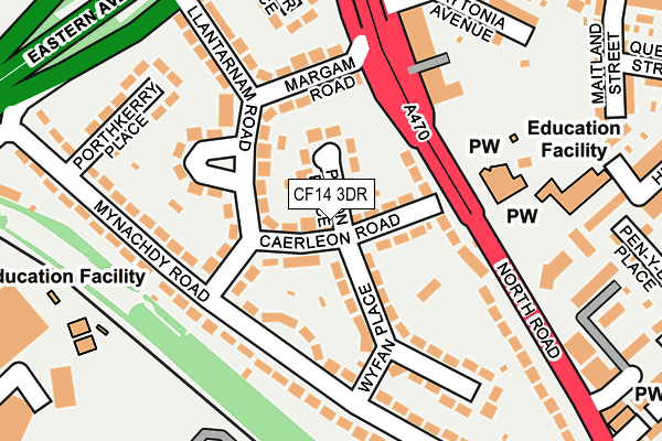 CF14 3DR map - OS OpenMap – Local (Ordnance Survey)