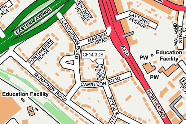 CF14 3DS map - OS OpenMap – Local (Ordnance Survey)