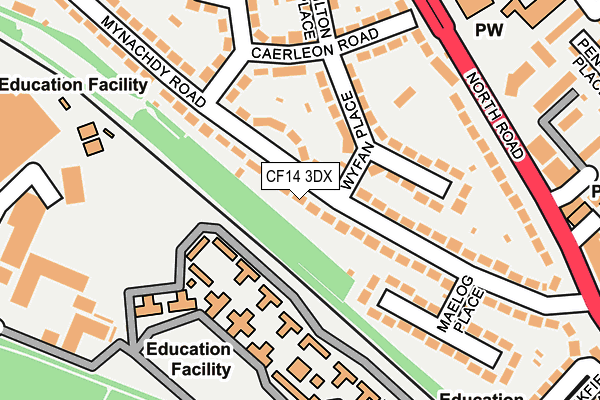 CF14 3DX map - OS OpenMap – Local (Ordnance Survey)