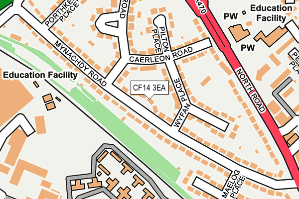 CF14 3EA map - OS OpenMap – Local (Ordnance Survey)
