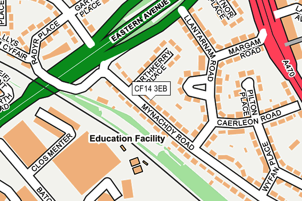 CF14 3EB map - OS OpenMap – Local (Ordnance Survey)