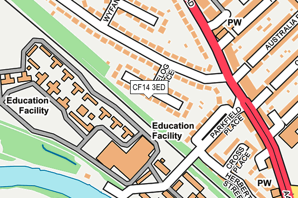 CF14 3ED map - OS OpenMap – Local (Ordnance Survey)