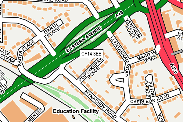 CF14 3EE map - OS OpenMap – Local (Ordnance Survey)