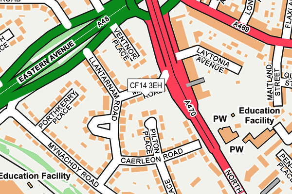 CF14 3EH map - OS OpenMap – Local (Ordnance Survey)