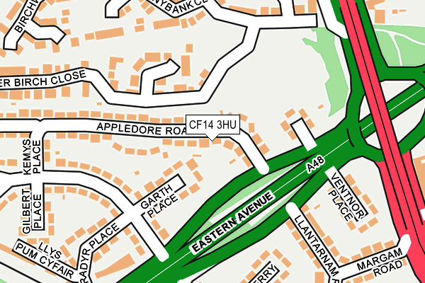 CF14 3HU map - OS OpenMap – Local (Ordnance Survey)