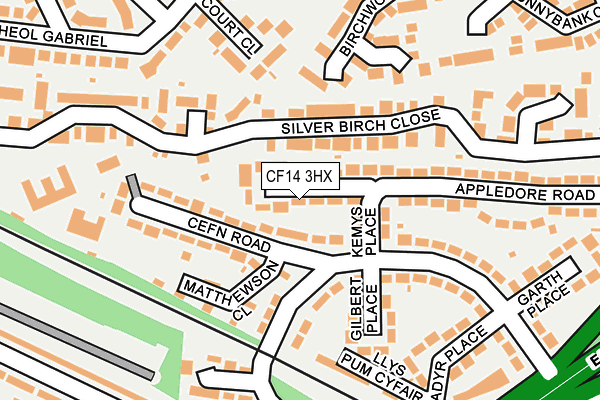 CF14 3HX map - OS OpenMap – Local (Ordnance Survey)