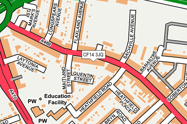 CF14 3JQ map - OS OpenMap – Local (Ordnance Survey)