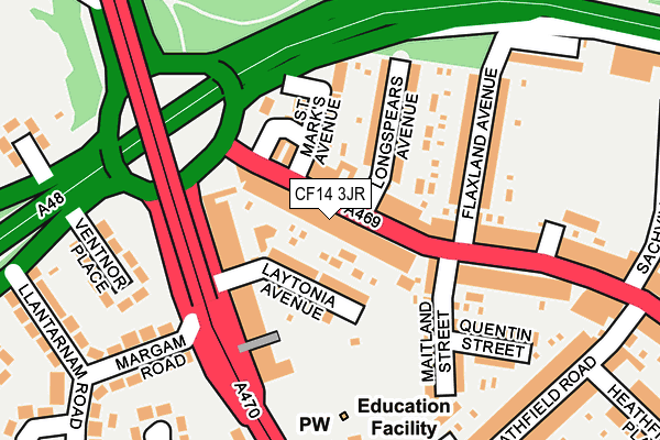 CF14 3JR map - OS OpenMap – Local (Ordnance Survey)