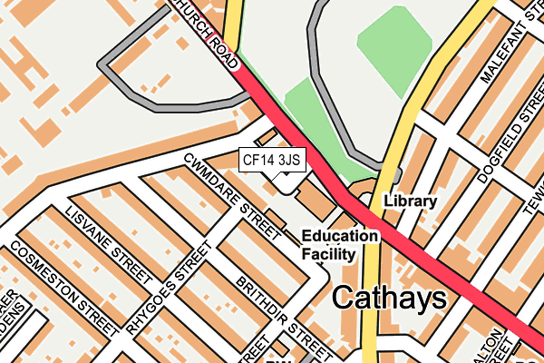 CF14 3JS map - OS OpenMap – Local (Ordnance Survey)