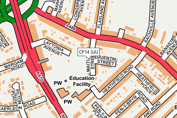 CF14 3JU map - OS OpenMap – Local (Ordnance Survey)