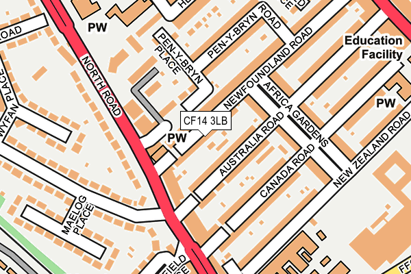 CF14 3LB map - OS OpenMap – Local (Ordnance Survey)