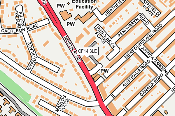 CF14 3LE map - OS OpenMap – Local (Ordnance Survey)