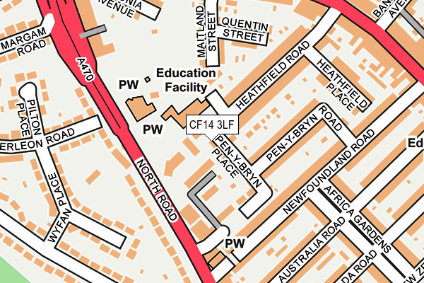 CF14 3LF map - OS OpenMap – Local (Ordnance Survey)