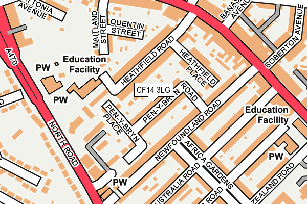 CF14 3LG map - OS OpenMap – Local (Ordnance Survey)