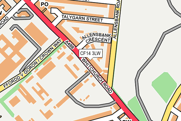 CF14 3LW map - OS OpenMap – Local (Ordnance Survey)