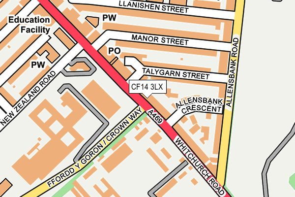 CF14 3LX map - OS OpenMap – Local (Ordnance Survey)