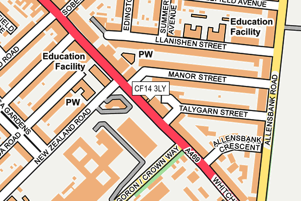 CF14 3LY map - OS OpenMap – Local (Ordnance Survey)