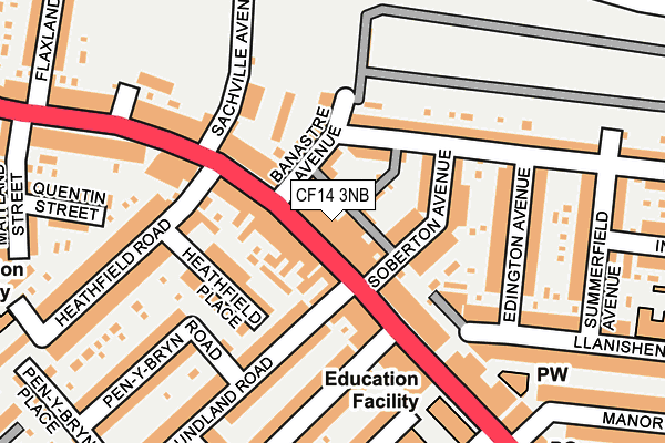 CF14 3NB map - OS OpenMap – Local (Ordnance Survey)