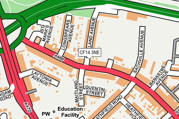 CF14 3NE map - OS OpenMap – Local (Ordnance Survey)