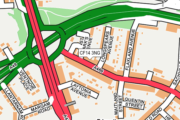 CF14 3NG map - OS OpenMap – Local (Ordnance Survey)