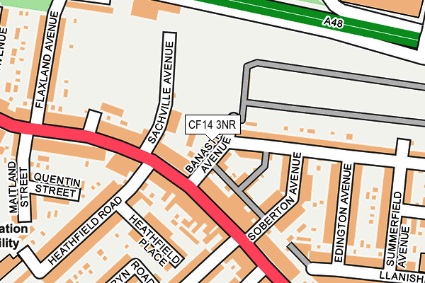 CF14 3NR map - OS OpenMap – Local (Ordnance Survey)