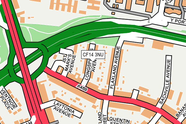 CF14 3NU map - OS OpenMap – Local (Ordnance Survey)