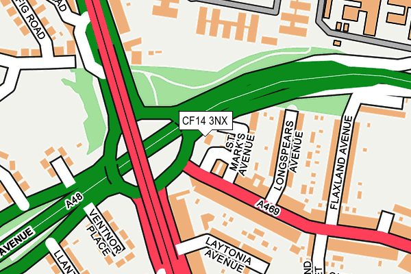 CF14 3NX map - OS OpenMap – Local (Ordnance Survey)