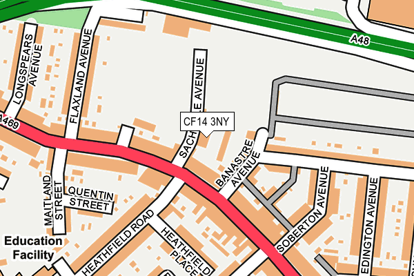 CF14 3NY map - OS OpenMap – Local (Ordnance Survey)